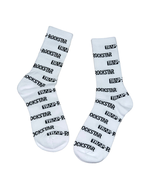 White Trap Rockstar Pattern Socks